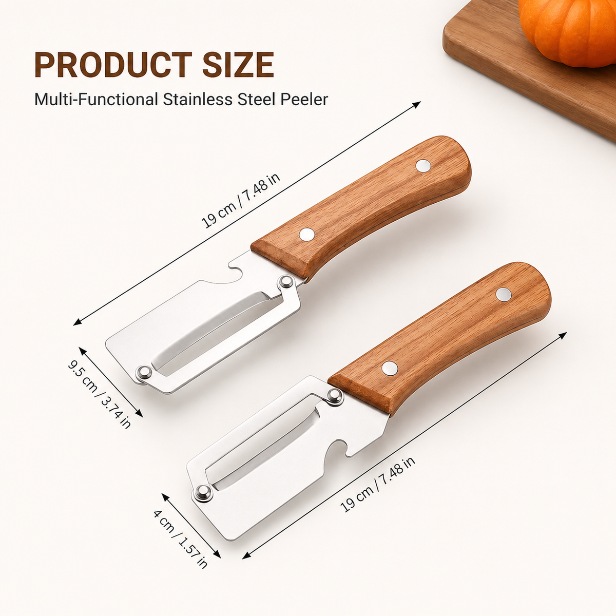 Wood Handle Stainless Steel Peeler - 50% OFF!